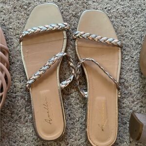 Silver Braided Women's Sandals